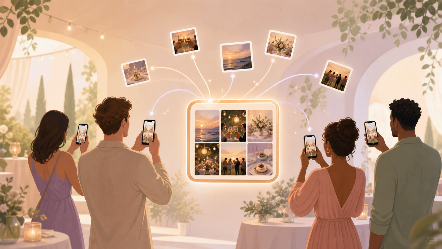 Event host collecting guest photos into one private shared album.