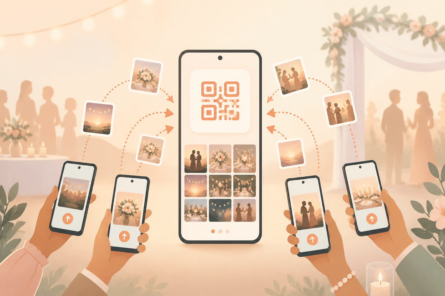 QR code photo sharing screen for a sync.camera event album.